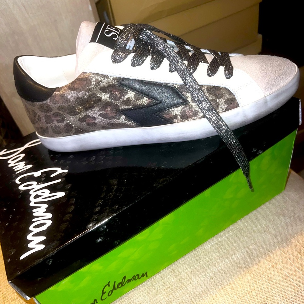BRAND NEW! Never been worn Sam Edelman sneakers. Trendy Leopard print, 7.5